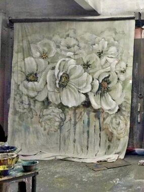 Magnolia Backdrop Hand painted.